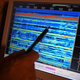 Watanabe points to radar data used to determine the material structure of the walls. Image: Brandon Quilicci, National Geographic